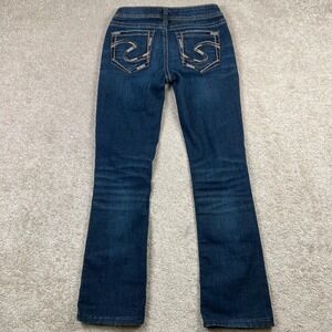 Silver Jeans Aiko Mid Bootcut Jeans Womens 27x33 (Fit 27x29) Dark Wash Stretch